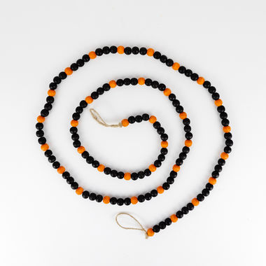 Click here to see Adams&Co 55189 55189 60x.5 wood bead garland, black, orange Autumn at the Haunted Mansion Collection