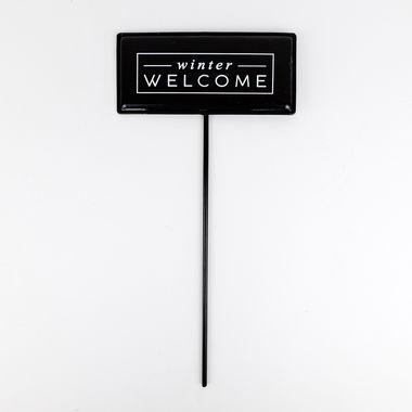 Click here to see Adams&Co 70921 70921 6x3 metal stake (WINTER WELCOME) black, white Believe In Kindness Collection