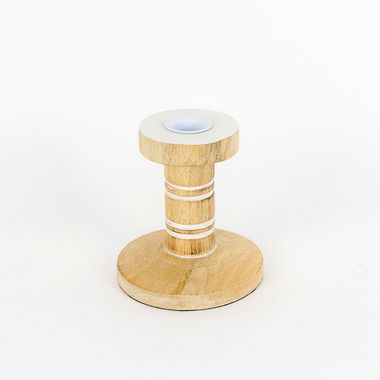 Click here to see Adams&Co 11418 11418 4x4x4 mango candle holder, natural, white Mango Wood Collection