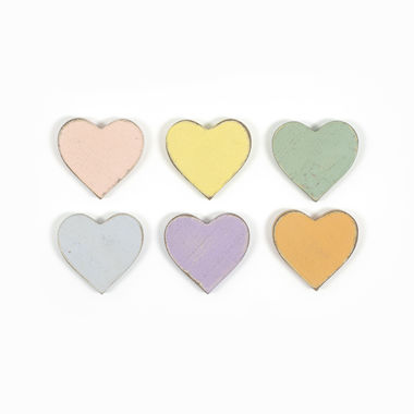 Click here to see Adams&Co 15639 15639 2x2x.25 wood shapes set of six (PASTEL HEARTS) multicolor Letterboard Collection