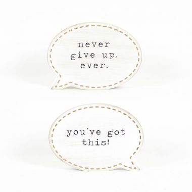 Click here to see Adams&Co 11421 11421 6x4x1 reversible wood cutout (GOT/NEVER) multicolor Quoties Collection
