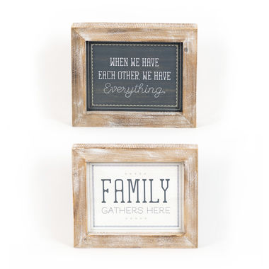 Click here to see Adams&Co 15621 15621 12x10x2 reversible wood frame sign (FAMILY/EACH) multicolor Cozy Cottage Collection