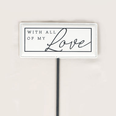 Click here to see Adams&Co 15708 15708 6x12x.5 enamel pick (LOVE) white, grey Mom's House Collection