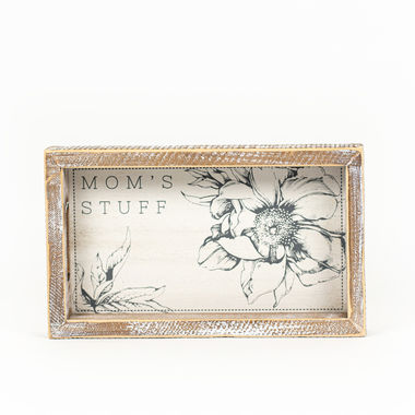 Click here to see Adams&Co 15703 15703 10x6x2 wood tray (MOMS) white, grey Mom's House Collection