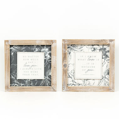 Click here to see Adams&Co 15691 15691 14x14x2 reversible wood frame sign (SAY/KNOW) white, grey Mom's House Collection