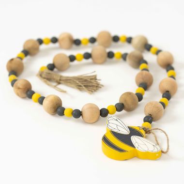 Click here to see Adams&Co 15675 15675 40x3x1 wood bead garland (BEE) multicolor Cozy Cottage Farms Collection