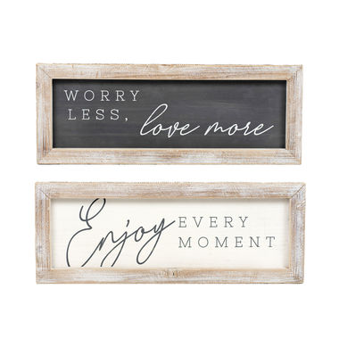 Click here to see Adams&Co 15650 15650 24x9x2 reversible wood frame sign (LOVE/ENJOY) multicolor Cozy Cottage Farms Collection