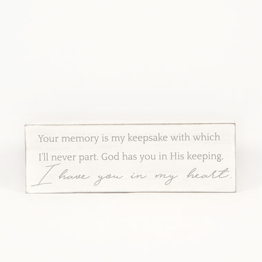 Click here to see Adams&Co 11581 11581 12x4x1.5 wood sign (HEART) white, grey Notes From Heaven Collection