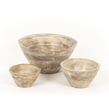 Click here to see Adams&Co 11533 11533 4x2x4, 5x3x5, 8x4x8 mango nested bowls set of three, natural, white Mango Wood Collection