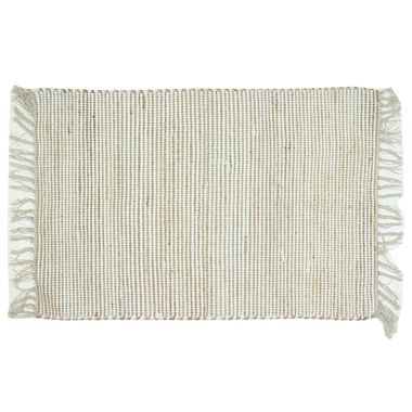 Click here to see Adams&Co 11542 11542 24x35 jute/chindi rug with fringes, natural, white Jute Rugs Collection