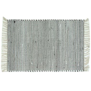 Click here to see Adams&Co 11543 11543 24x35 jute/chindi rug with fringes, black, white Jute Rugs Collection