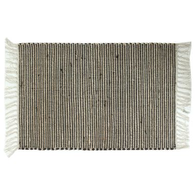 Click here to see Adams&Co 11544 11544 24x35 jute/chindi rug with fringes, black, natural Jute Rugs Collection