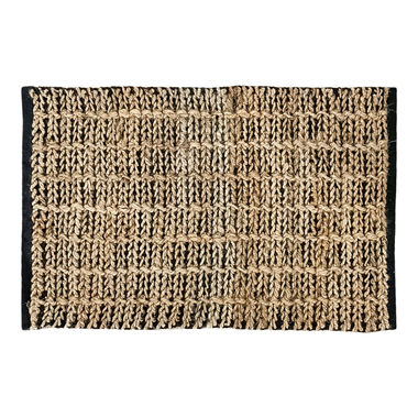 Click here to see Adams&Co 11546 11546 24x35 jute hemmed rug, black, natural Jute Rugs Collection