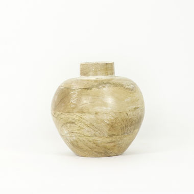 Click here to see Adams&Co 11588 11588 6x6x5.5 mango vase natural, white Mango Wood Collection
