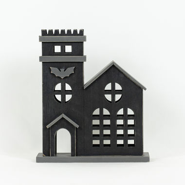 Click here to see Adams&Co 55234 55234 10x10x4 wood building (HAUNTED HOUSE) black, grey Holidays At The Haunted Mansion Collection