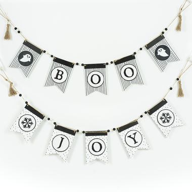 Click here to see Adams&Co 55213 55213 35x6x.5 reversible wd swag wbeads (BOOJOY) white, black 