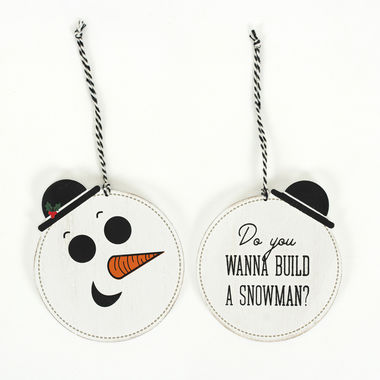 Click here to see Adams&Co 75487 75487 4x4.5x.25 reversible wood ornament (SNOW MAN) multi  