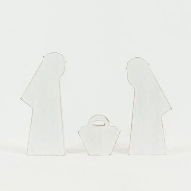 Click here to see Adams&Co 75479 75479 10x8x1.5 wood cutout set of three (NATIVITY) white Mid Century Christmas Collection