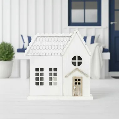 Click here to see Adams&Co 71003 71003 13x12x2 wood cutout (HOUSE) white, natural Believe In Kindness Collection