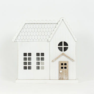 Click here to see Adams&Co 71003 71003 13x12x2 wood cutout (HOUSE) white, natural Believe In Kindness Collection