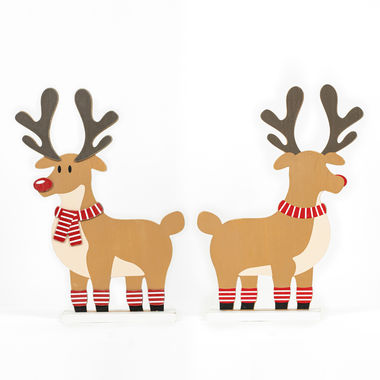 Click here to see Adams&Co 70994 70994 12x17x1 wood cutout on stand (REINDEER) multi  