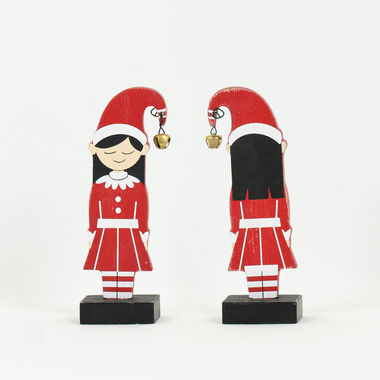 Click here to see Adams&Co 70992 70992 2x5x1 wood cutout elf on stand (GIRL) multicolor Believe In Kindness Collection