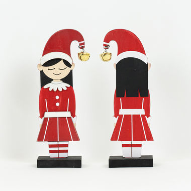 Click here to see Adams&Co 70990 70990 4x10x1 wood cutout elf on stand (GIRL) multicolor Believe In Kindness Collection