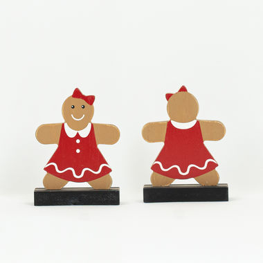 Click here to see Adams&Co 70983 70983 4x5x1 wood cutout gingerbread on base (GIRL) multicolor Believe In Kindness Collection