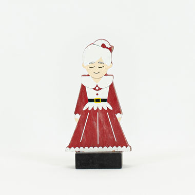 Click here to see Adams&Co 70979 70979 2.75x4.5x1 wood cutout on base (MRS CLAUS) rdwhbkyl