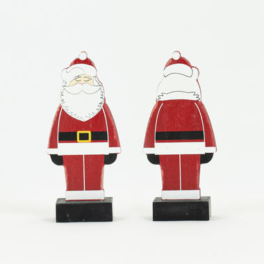 Click here to see Adams&Co 70978 70978 2.5 x 5 x 1 Wood cutout on  base (Santa Claus), Red/White/Black/Yellow