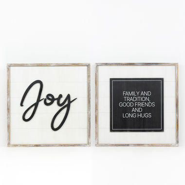 Click here to see Adams&Co 71016 71016 24x24x1.5 rvd wd frmd shplp sn (JOY HUGS) bkwh  