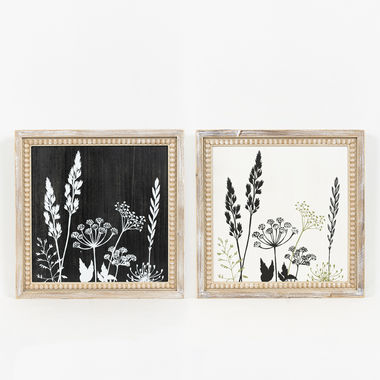 Click here to see Adams&Co 11598 11598 16x16x1.5 reversible wood beaded frame sign (BOTANICAL) multicolor Olive Collection