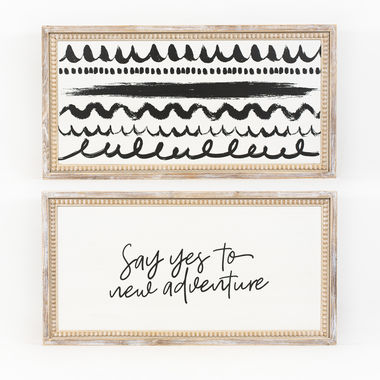 Click here to see Adams&Co 11605 11605 32x16x1.5 reversible wood beaded frame sign (ADVENTURE) multicolor Olive Collection