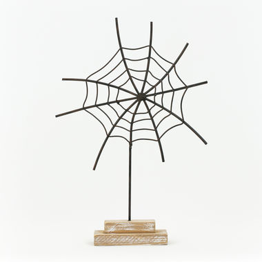 Click here to see Adams&Co 50396 50396 7x12x1.5 spider web on stand, black, natural The Adams Family Collection