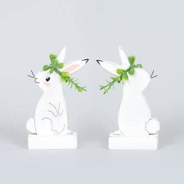 Click here to see Adams&Co 30260 30260 3x5x1 wood cutout on stand (BUNNY) multicolor Love In Bloom Collection