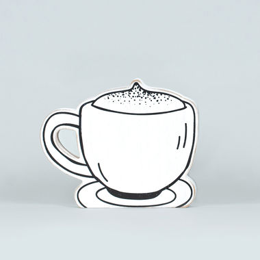 Click here to see Adams&Co 11693 11693 6x5x1 wood cutout (COFFEE) white, black Coffeehouse Collection