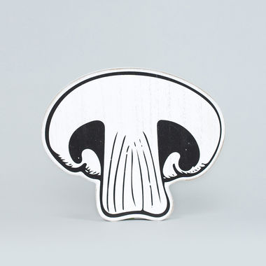 Click here to see Adams&Co 11691 11691 7x6x1 wood cutout (MUSHROOM) white, black Coffeehouse Collection