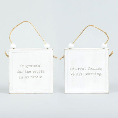 Click here to see Adams&Co 11634 11634 4x4x1 reversible wood hanging sign (PEOPLE/LEARNING) white, black Reversible Hanging Blocks Collection