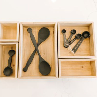 Click here to see Adams&Co 11714 11714 7x11, 7x7, 4x7, 4x7, 4x4 wood storage set of five, natural Organization Collection