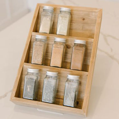 Click here to see Adams&Co 11697 11697 10.25x15.75x2.5 wood spice rack organizer, natural
