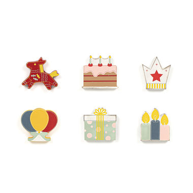 Click here to see Adams&Co 15730 15730 2x2x.25 wood shapes set of six (PARTY) multicolor Letterboard Collection