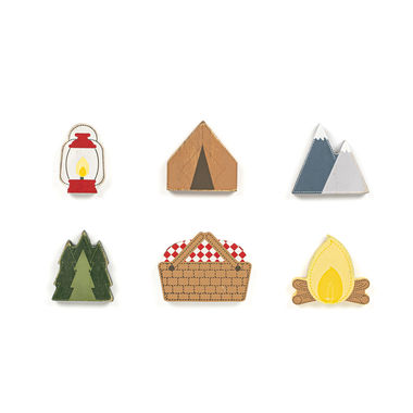 Click here to see Adams&Co 15727 15727 2x2x.25 wood shapes set of six (CAMPING) multicolor Letterboard Collection