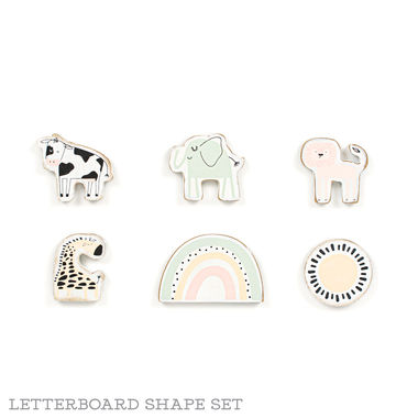 Click here to see Adams&Co 11748 11748 3x2x.25 wood shapes set of six (BABY) multicolor Animal Crackers Collection