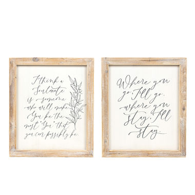 Click here to see Adams&Co 11740 11740 16x19x2 reversible wood frame sign (STAY/SOULMATE) white, grey Wedding Collection