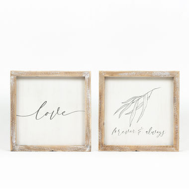Click here to see Adams&Co 11737 11737 8x8x1.5 reversible wood frame sign (FOREVER/LOVE) white, grey Wedding Collection