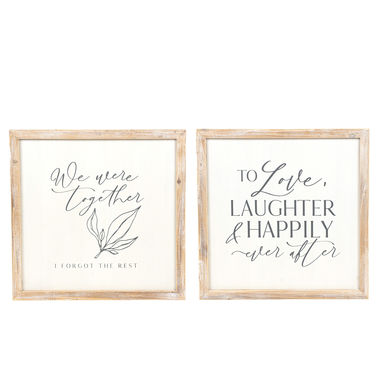 Click here to see Adams&Co 11735 11735 26x26x2 reversible wood frame sign (HAPPILY/TOGETHER) white, grey Wedding Collection