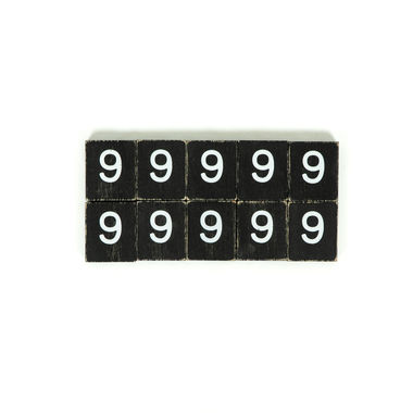 Click here to see Adams&Co 15762 15762 2x2x.25 wood letter tiles set of ten (9) black, white Letterboard Collection