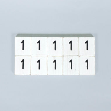Click here to see Adams&Co 15744 15744 2x2x.25 wood letter tiles set of ten (1) white, black Letterboard Collection