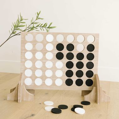 Click here to see Adams&Co 11766 11766 40x27x10.25 wood connect four game board with 42 game pieces (BIG) multicolor Wedding Collection