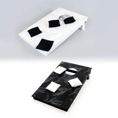 Click here to see Adams&Co 11753 11753 20x31x2.5 wood cornhole game board set of two with bean bags, white, black Wedding Collection